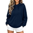 thumbnail image 3 of Full Zip Hoodie Sweatshirts for Women,Oversized Long Sleeve Drop Shoulder Casual Sweatshirt with Drawstring Hooded,Vacation Travel Outfit, 3 of 6