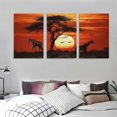 thumbnail image 3 of Nawypu Africa Poster Decorative Painting Canvas Wall Art Living Room Posters Bedroom Painting 12''x16''X3 Panels, 3 of 4