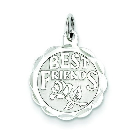 Sterling Silver Best Friends Disc Charm Pendant