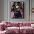 thumbnail image 2 of 3Pcs Black Woman Poster Wall Art Pink DJ Black Girl Canvas Prints Fashion African American Music Girl Pictures Paintings Purple Personality Wall decor for Living Room Bedroom Bathroom Un, 2 of 5