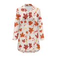 thumbnail image 3 of Yuyamidu Maple Leaves Button Down Pajama Dress Size M Music Note Long Sleeve Sleep Shirts Thanksgiving Nightgowns for Women Breastfeeding Sleepwear Fall Boyfriend Nightgown, 3 of 7