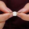 thumbnail image 5 of Rosec Jewels Moissanite Solitaire Celtic Knot Engagement Ring (D-VS1 Grade, 6x8 mm Emerald Cut), 18K Rose Gold, US 11.00, 5 of 8