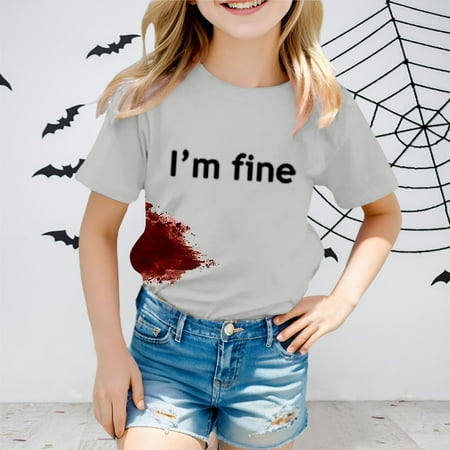 

Yiwula Halloween Children s Spring And Summer Fashion Festival Printed Solid Color Short Sleeve Casual Comfortable T Shirt