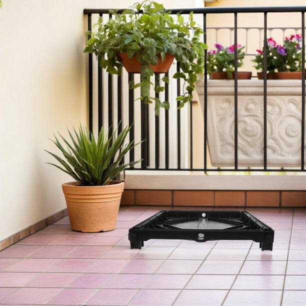BESTYASH Para De Maceta Con Drenaje En Plástico Negro Para Jardín Y