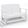 thumbnail image 2 of Outsunny 2-Person Outdoor Glider Bench Patio Double Swing Rocking Chair Loveseat w/ Slatted HDPE Frame for Backyard Garden Porch, Light White, 2 of 9