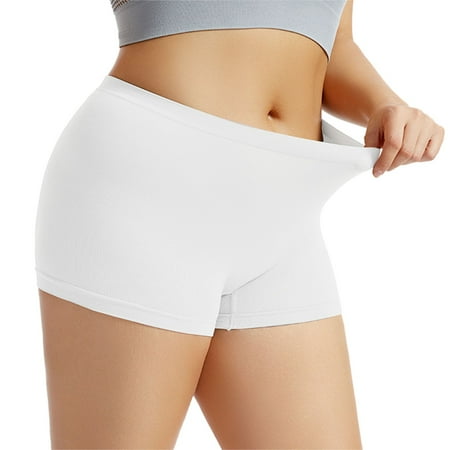 Ukumplol Womens Underwear Under Skirt Shorts Plus Size Underwear for Women Womens Boyshorts Underwear Full Coverage Soft Stretch Shorts for Women Ladies Panties White S