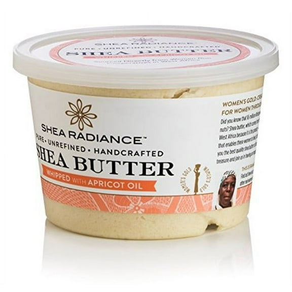 Shea Radiance Unrefined Organic Handcrafted Shea Butter, Apricot Oil, 9 oz
