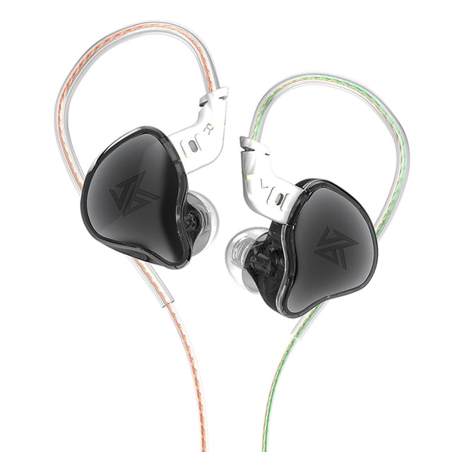 KZ Auriculares con cable Auriculares internos Auriculares portátiles Fitness Auriculares para computadora portátil Auriculares con enchufe en forma de L de 3,5 mm Clear Black, Regular Scienceny EL005353-03B