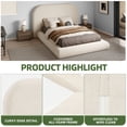 thumbnail image 3 of Uforic Queen Size Velvet Upholstered Cloud Bed Frame with Headboard/Footboard, 10-Second Easy Assembly, White, 3 of 9
