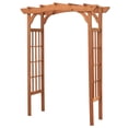thumbnail image 2 of Leisure Season Wood Lattice Design Arbor in Medium Brown, 2 of 5