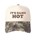 thumbnail image 4 of IT'S DAMN HOT Letter Embroidered Color Block Trucker Hat Unisex Adjustable Cotton Breathable Fashion Cap for Travel Daily Wear, 4 of 11