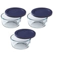 thumbnail image 2 of Plato de almacenamiento Pyrex Blue redondo de 2 tazas (paquete de 3) con tapa de plástico, 2 of 2