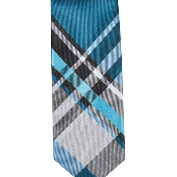 Alfani Mens Park Plaid Self-tied Necktie, Blue, One Size