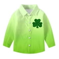 thumbnail image 3 of RXMEKW Chemise à Manches Longues Imprimée pour la Saint-Patrick pour Garçons avec Col Rabattu, 95 % Coton 5 % Spandex, Vert, 3 of 7