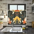 thumbnail image 4 of Yayeee Kitchen Curtains Tier Pair Light Filtering 27"x36" Rod Pocket Short Cafe Window Panel, Fish Pattern, 4 of 7