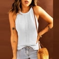 thumbnail image 2 of Mujeres Casual Sólido Sin mangas Halter Neck Tank Pullover Blusa Chaleco Tops Fridja  gh314, 2 of 6