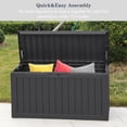 thumbnail image 5 of 80 Gallon Waterproof Deck Box Patio Furniture Storage Box with Lockable Lid, Resin Outdoor Storage Bin for Garden, Yard, Poolside, Black, 5 of 7