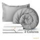 thumbnail image 5 of Set Edredón Acolchado con Fundas de Almohadas y Juego de Sábanas Dreamlab. Juego de Cama Completo para Cualquier Temporada. Hipoalergénico. Tamaño Individual, Gris claro y Blanco, 5 of 9