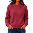 thumbnail image 4 of Harpily Women's Sweaters Solid color Crew Neck Long Sleeve Shirts Basic Style Lightweight Soft Fall Outfits for Women Knit Pullover Tops, 4 of 4