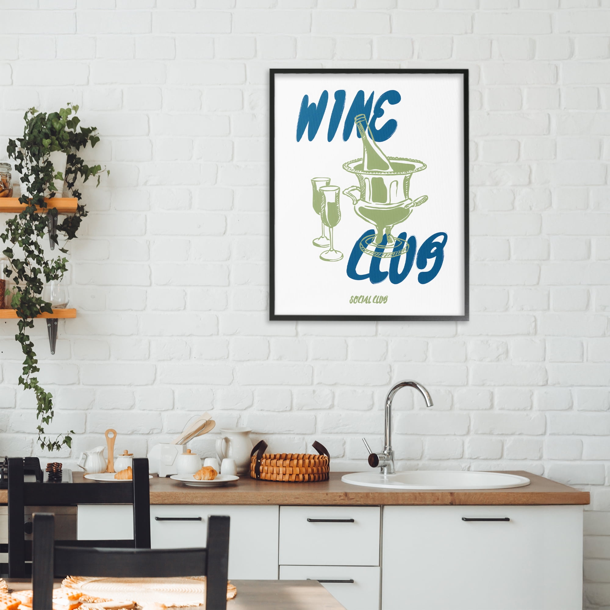 Stupell Industries Wine Club Social Evening Toast Black Framed Giclee Art, design by The Prints Vibe