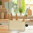 thumbnail image 3 of Cubo organizador de cubiertos de acero inoxidable | Pajita y portautensilios de plástico engrosado y transpirable | Carrito de drenaje de cocina negro para uso doméstico comercial en el bar de la, 3 of 5