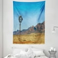 thumbnail image 1 of Windmill Tapestry, Flinders Ranges South Australia Mountains Barren Land Summer, Wall Hanging for Bedroom Living Room Dorm Decor, 60W X 80L Inches, Earth Yellow and Pale Blue, by Ambesonne, 1 of 2