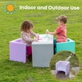thumbnail image 5 of ECR4Kids Tri-Me Table and Cube Chair Play Set, Multipurpose Furniture, Light Purple, 3-Piece, 5 of 9
