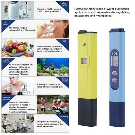 Backlit LCD Screen d igital Ph Meter+TDS Tester Aquarium Pool Hydroponic Water Monitor 0-9999 PPM