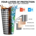 thumbnail image 3 of 16oz Tumblers Black White Gingham Checkered Pattern Stainless Steel Vacuum Insulated Double Wall Travel Tumbler Cups Mug with Lid and Straw,Cleaning Brush for Coffee,Tea, 3 of 4