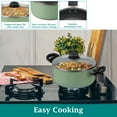 thumbnail image 5 of Mainstays 7 Piece Nonstick Aluminum Pots and Pans Cookware Set, Green, 5 of 11