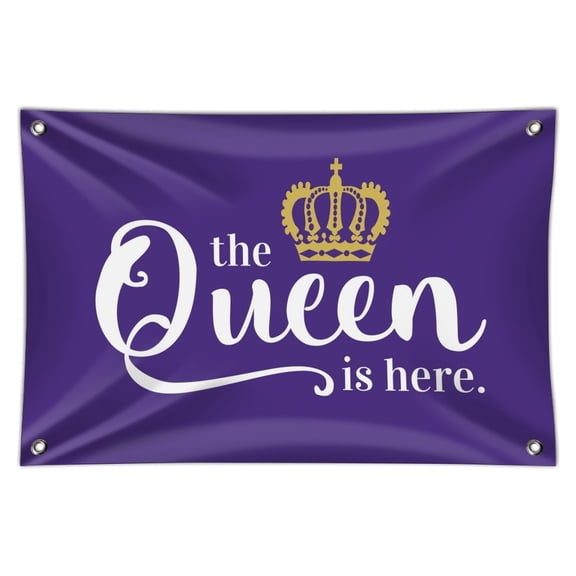 The Queen is Here Crown Royalty Home Business Office Sign