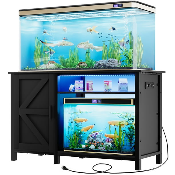 Uforic Fish Tank Stand with Electrical Sockets, Cabinet for 55-75