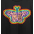 thumbnail image 2 of Multicolored Butterfly Crew Neck Short Sleeve Women's Black Crop T-shirt-XL, 2 of 3