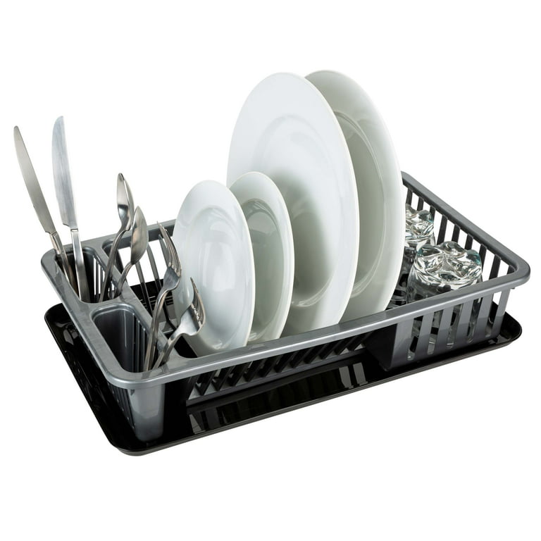 Small Dish Drainer Rack, Rust Proof Dish Rack, Plate Rack, Cutlery Box &  Tray