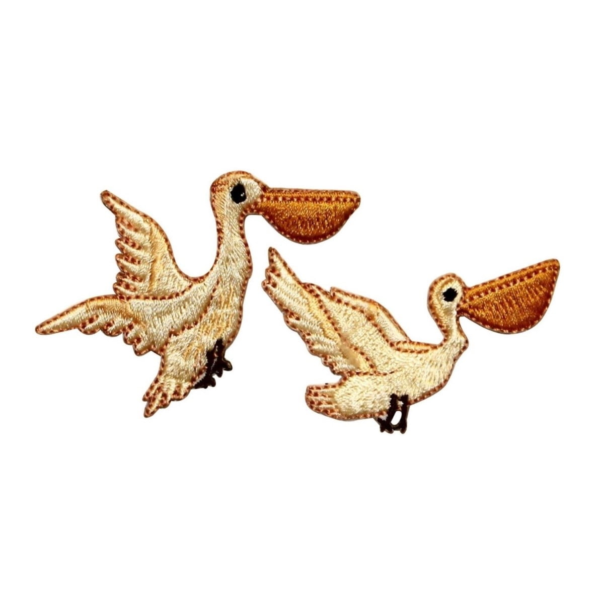 Pelican Bird Standing in Water//Ocean//Beach Iron on Applique//Embroidered Patch