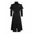 thumbnail image 3 of Vintage Halloween Medieval Steampunk Assassin Elves Pirate Costume Adult Men Black Long Split Jacket Gothic Armor Leather Coats!ZZ39, 3 of 3