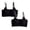 2PC-Black, variant on Training Bra for Girls 10-12 with Padding Secure Coverage Stretchy Pull-On First Bra Youth Bras for School or Casual Wear