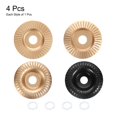 Uxcell 4pcs Wood Carving Wheel Set 4" Wood Shaping Grinding Disc Wood