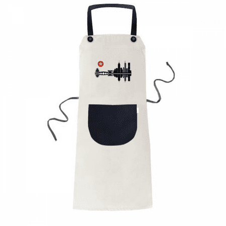 

Moon Shadow City Building Apron Adjustable Bib Cotton Linen BBQ Kitchen Pocket Pinafore