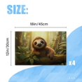 thumbnail image 2 of BaHomeck placemats Set of 4 rectangle Linen Cotton Placemats for Dining Table Washable Heat Resistant,18*12inch,Cute Baby Sloth Smiling On The Tree In Forest, 2 of 4