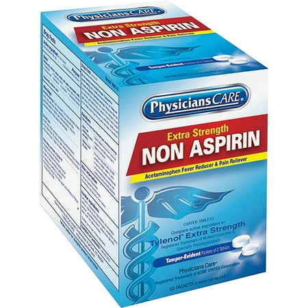PhysiciansCare, ACM90016, St. Vincent Acetaminophen Single Packets, 50 / Box