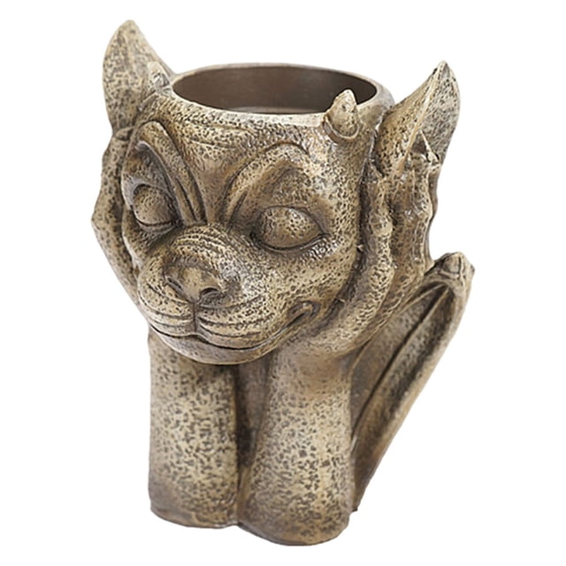 Maceta suculenta con forma de monstruo, maceta con escultura de Evils, maceta única Pensador