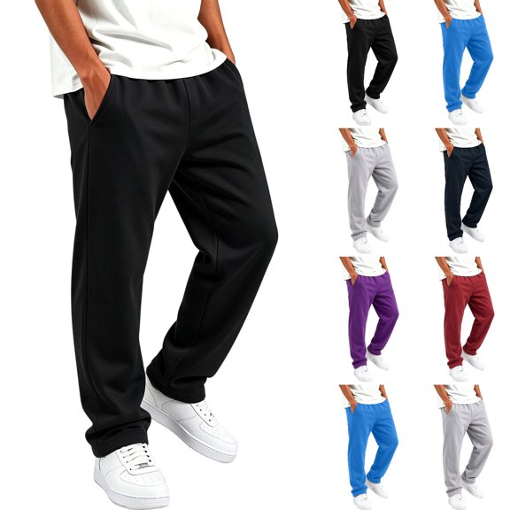 Agkizg Kids Sweatpants, Boys Loose Straight Leg Casual Jogger Pants with Elastic Waist and Side Pockets, Soft Breathable Lightweight Athletic Trousers for School Daily Wear