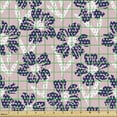thumbnail image 2 of Ambesonne Tropical Fabric by the Yard Upholstery, Repeating Dotted Flowers, 3 Yards, Indigo Pale Rose White, 2 of 5