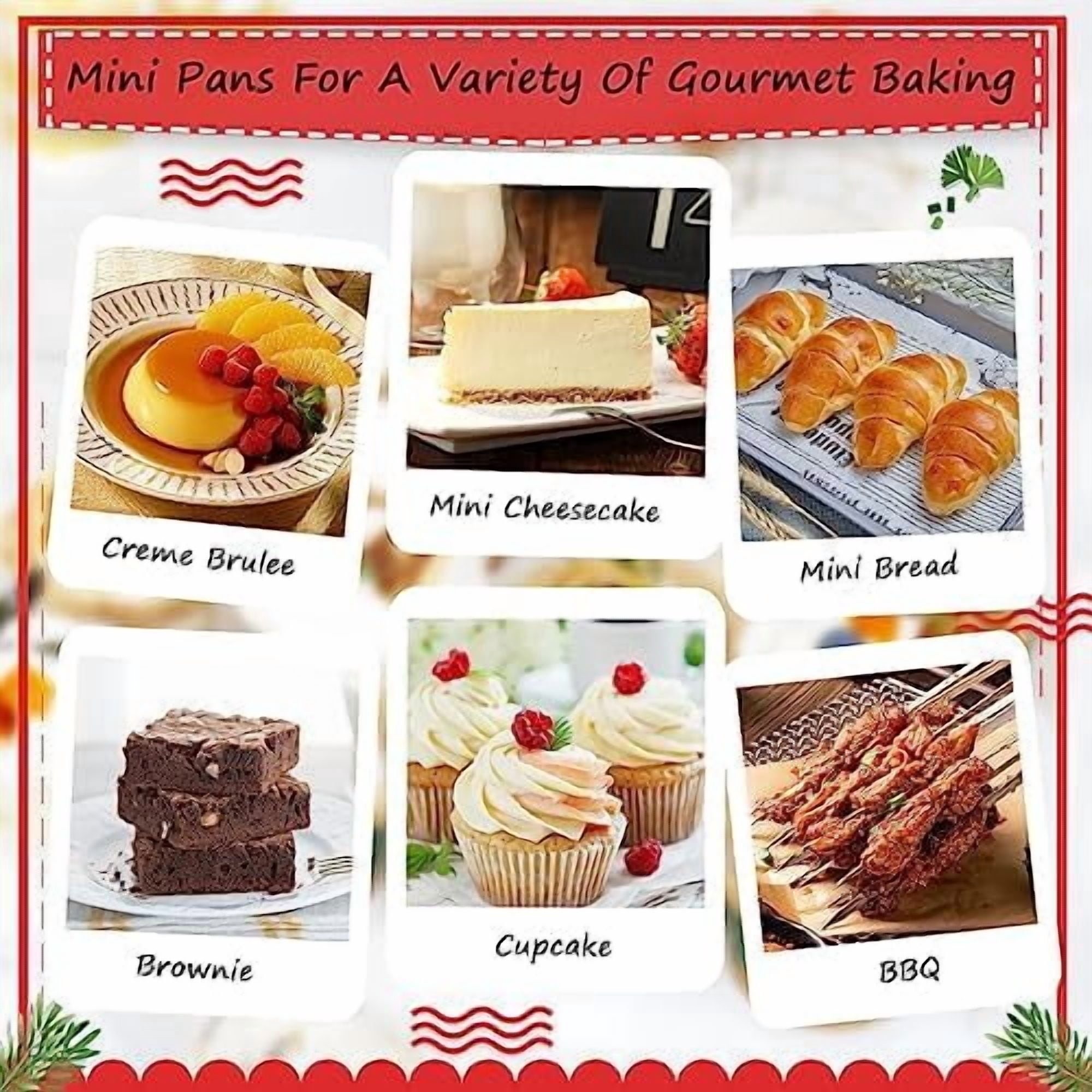 Disposable Mini Cake Pans with Lids 100 Pack, 6.8oz Rectangle Mini Loaf Pan Baking Cups Muffin Tin,Aluminum Foil Cupcake Baking Tins Containers for Christmas New Year-Red