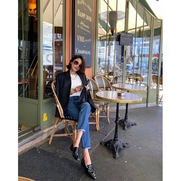 Vaqueros del mismo estilo de Kaia Gerber de celebridades europeas y americanas para mujer, cintura alta y adelgazantes, pierna recta de nueve cuartos pa