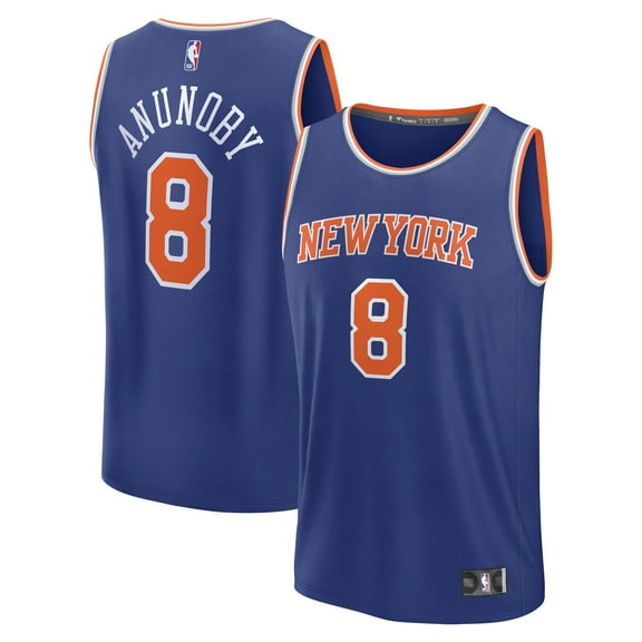 Men's Fanatics OG Anunoby Blue New York Knicks Fast Break Replica Player Jersey - Icon Edition