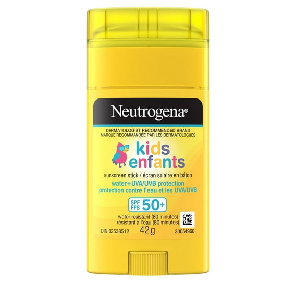 Neutrogena Kids Sunscreen Stick, SPF 50+, Sun Protection UVA & UVB, Water resistant Sunscreen, Travel Sized, 42 g