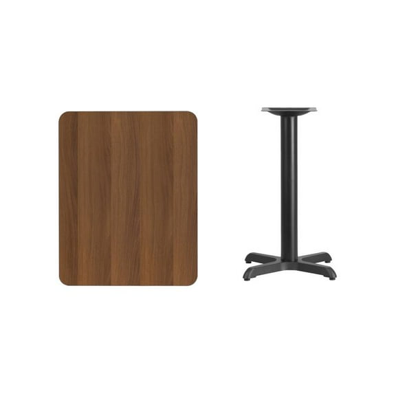 24" X 30" Rectangular Walnut Laminate Table Top With Table Height X Base - Table Height Restaurant Table