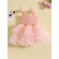 thumbnail image 3 of Kids Toddler Baby Girl Princess Dress Tulle Fairy Dress Toddler Girl Sleeveless Strap Bow Dresses Tutu Sundress Birthday Party Summer Clothes, 3 of 8